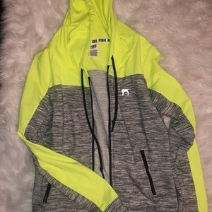 PINK Zip-Up - Neon Yellow